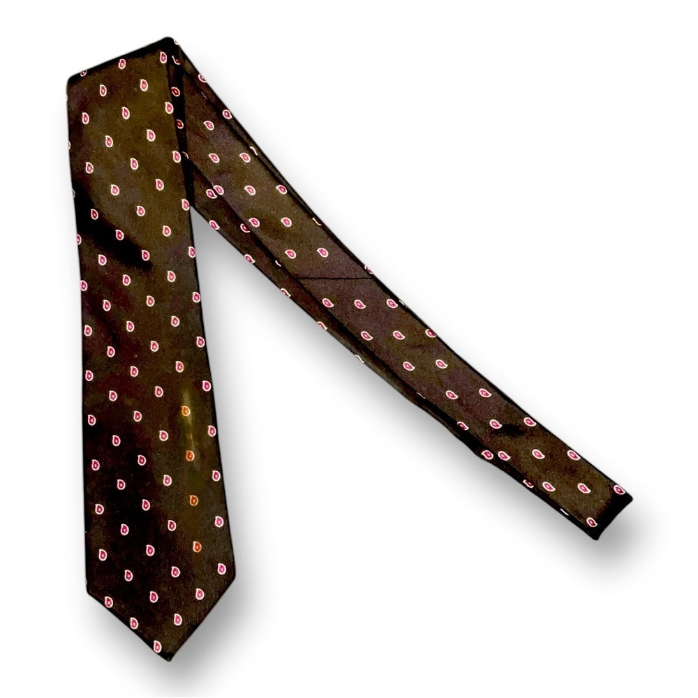 💼 Christian Dior Vintage Silk Tie 🖤 Navy & Red Geometric Power Print‎